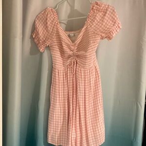 Hollister pink gingham romper